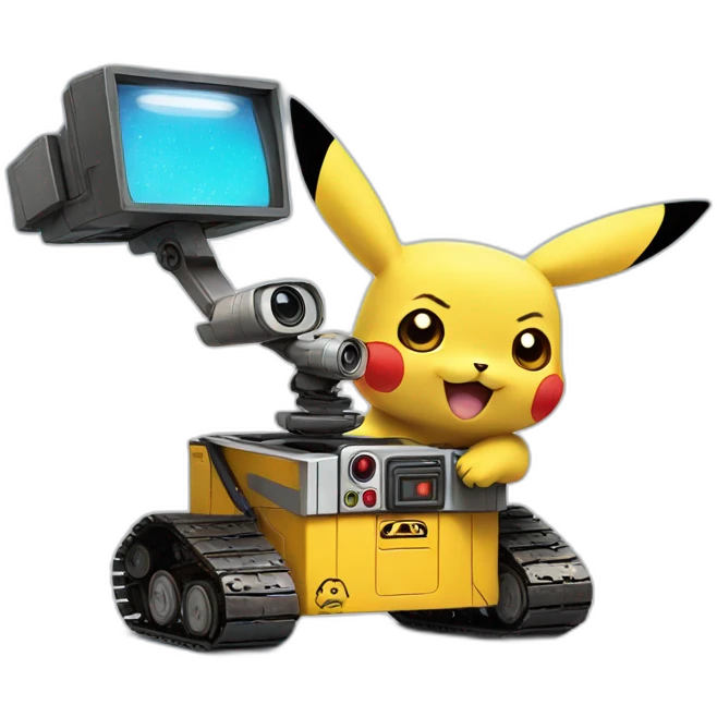 Pikachu slaps wall-e emoji