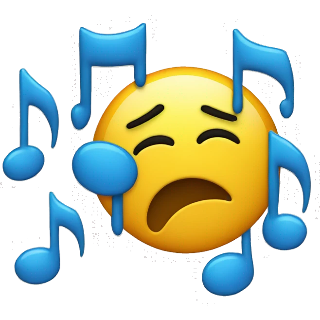 music notes crying emoji