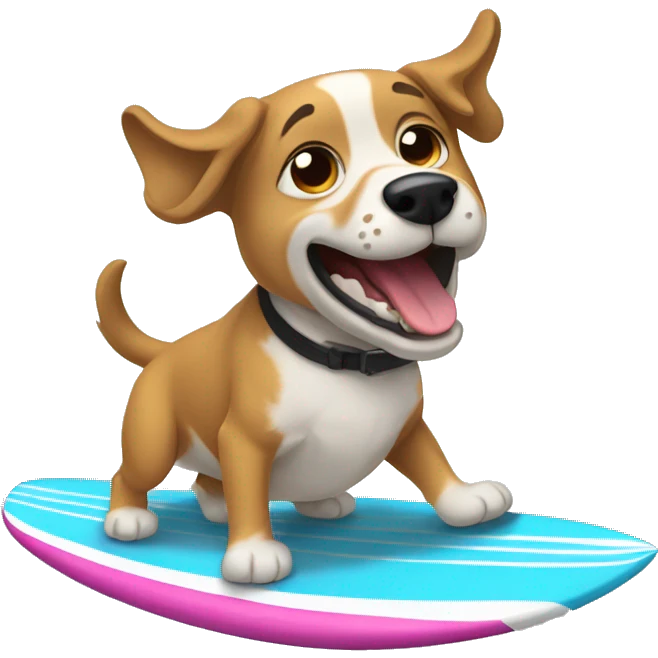 Perro surfeando emoji