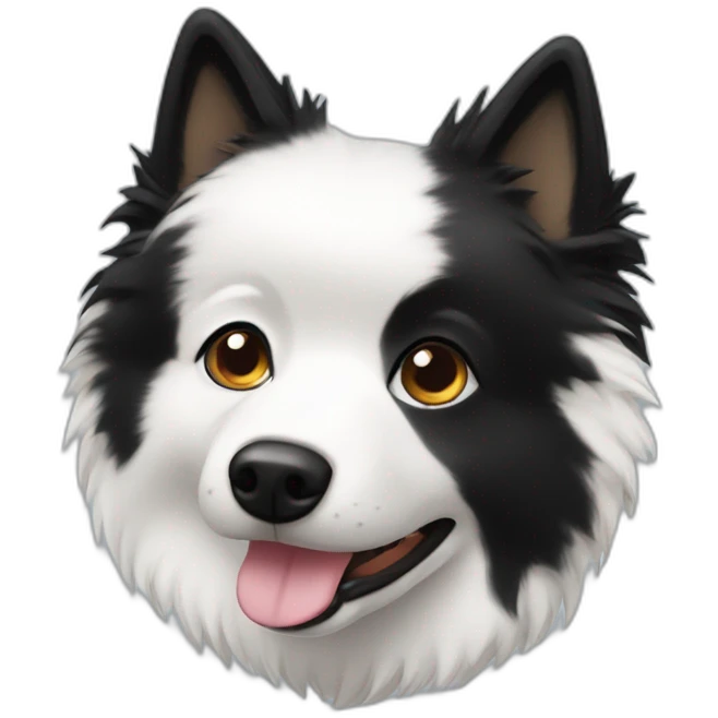 Black White spitz head emoji
