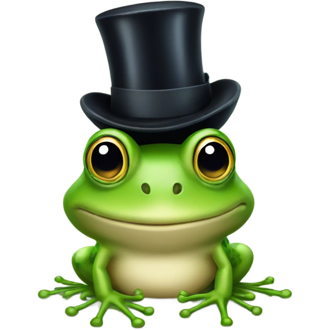 a frog with a top hat emoji
