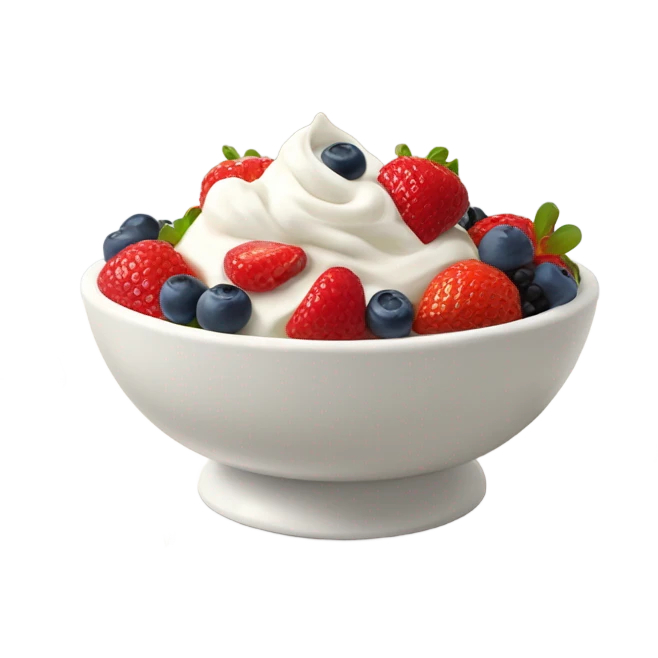 Yogurt bowl with berries in it  emoji