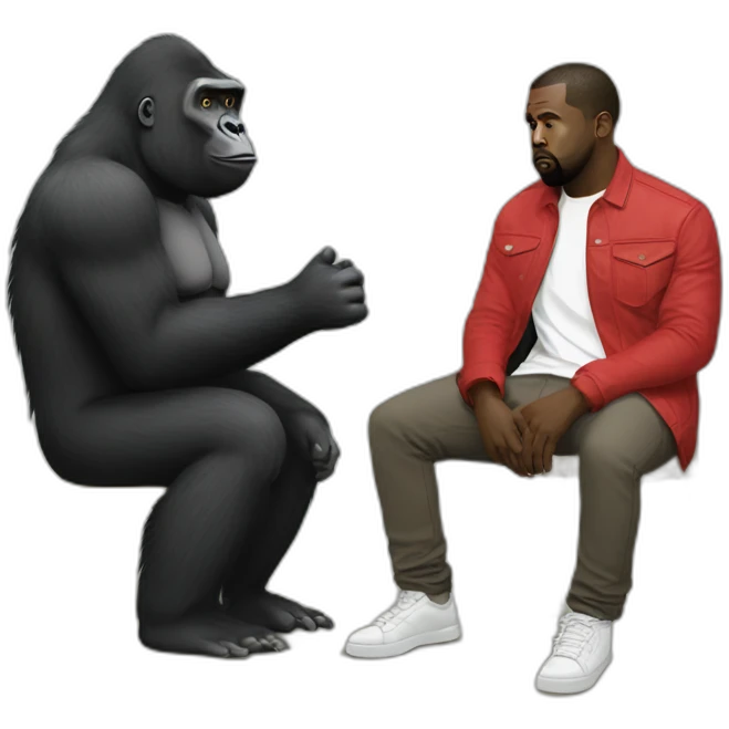 Gorilla meeting Kanye West emoji