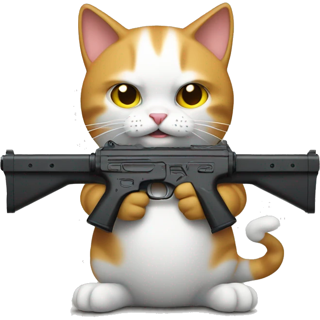 Cat with 2 guns emoji