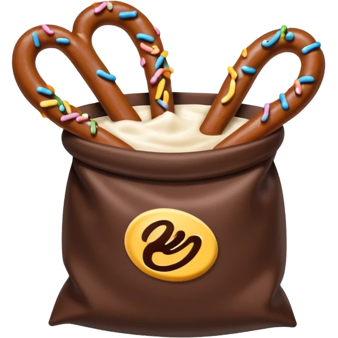 Bag of Hersheys chocolate dipped pretzels  emoji