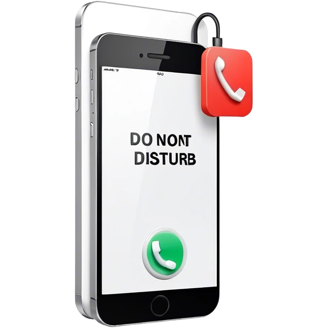 a mobile phone holding up a ‘do not disturb’ sign emoji