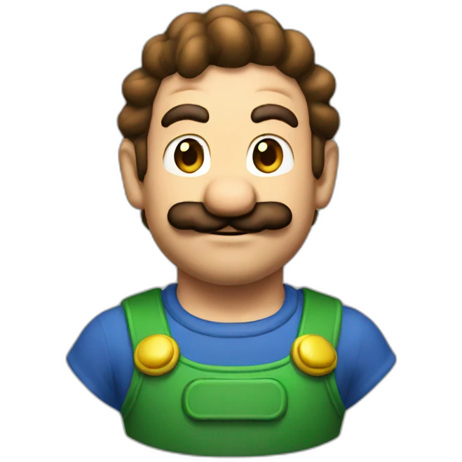Super Mario without a mustache emoji