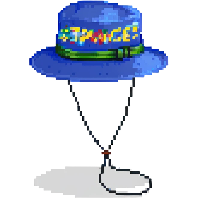 Синяя спортивная панамка со шнурком и надписью SPACEME, no background emoji