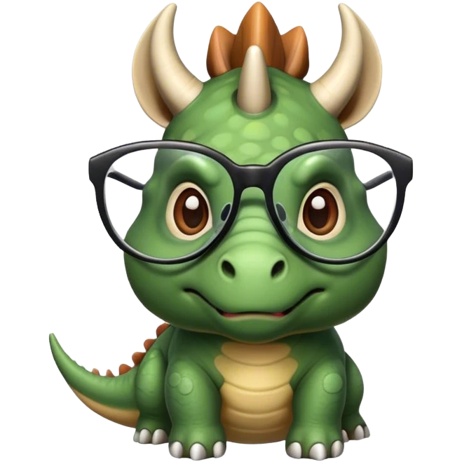 Triceratops with glasses emoji