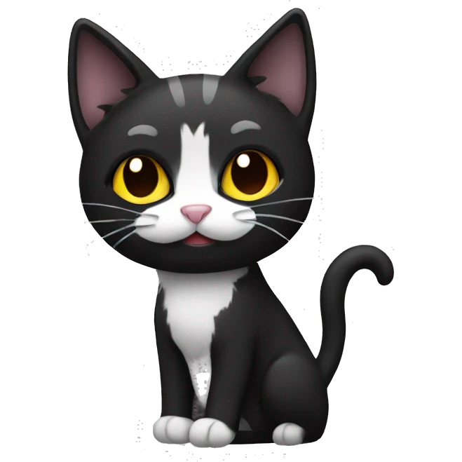 black cat and black and white cat together  emoji