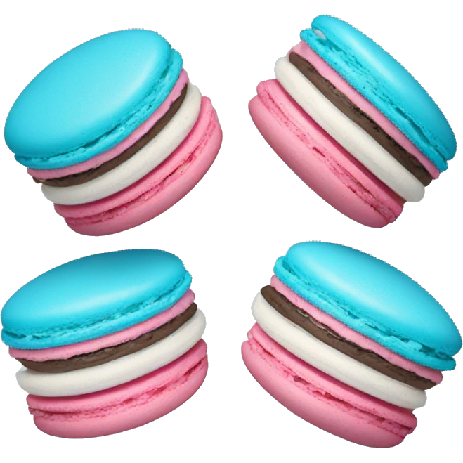 pink and blue macarons  emoji