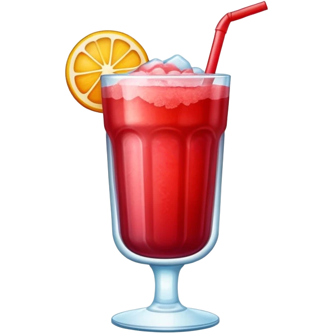 A glass of red slushy  emoji