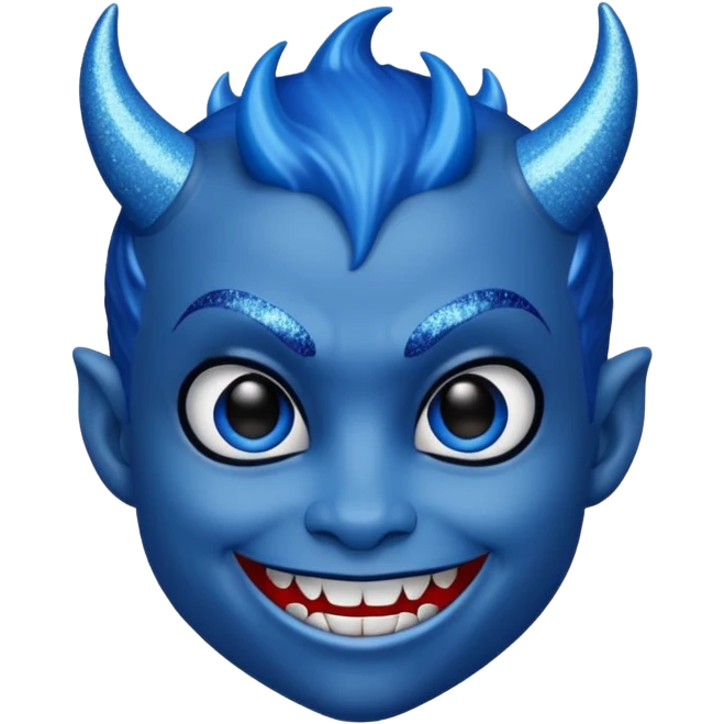 glitter azul little devil emoji