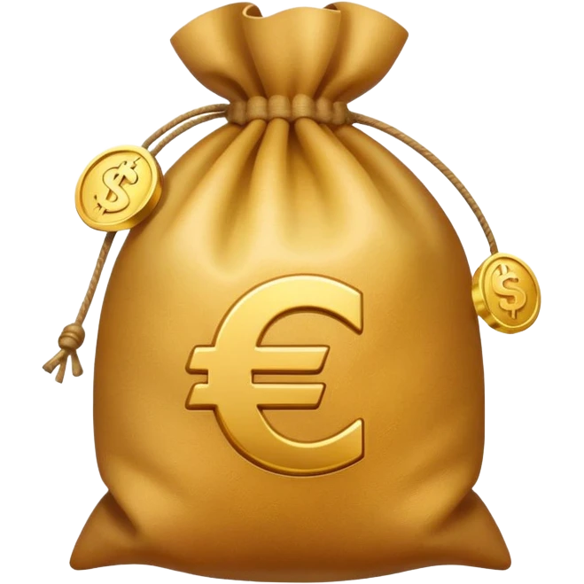 money sack with CZK (Czech koruna) currency symbol, Apple emoji style, soft gradients, rounded shapes, friendly polished look emoji