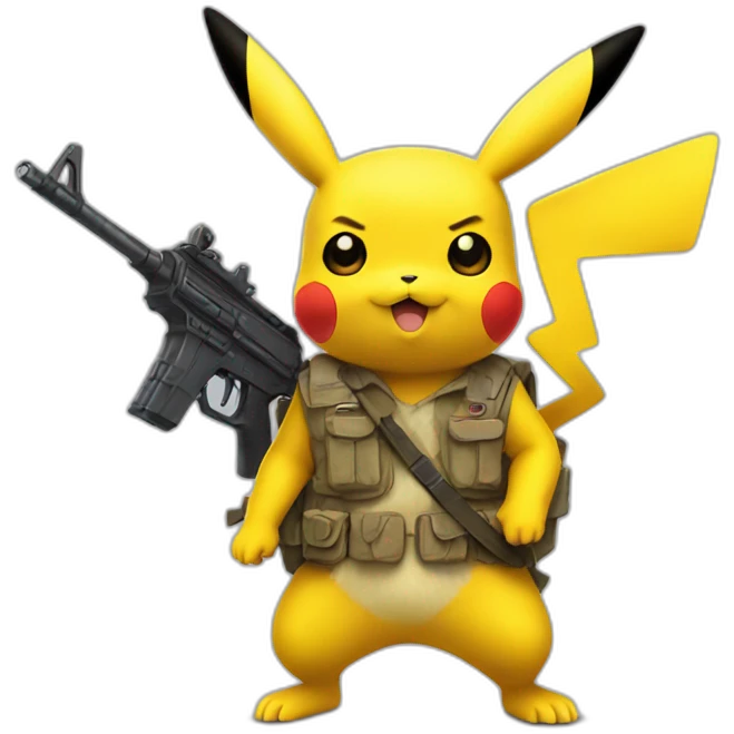 Pikachu avec des arme emoji