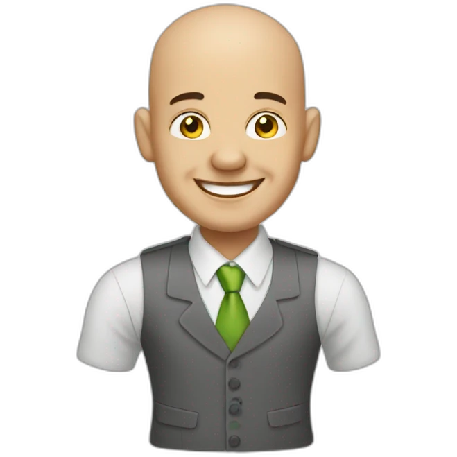 cheerful bald businessman like emoji