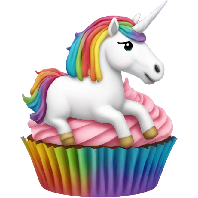 Unicorn rainbow cupcakes emoji