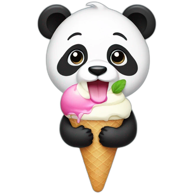 Panda eating ice cream emoji