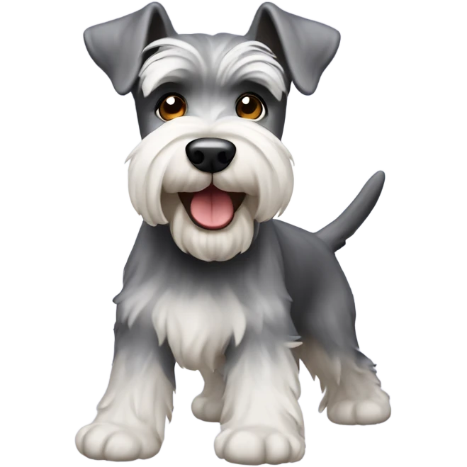 schnauzer ran with white emoji