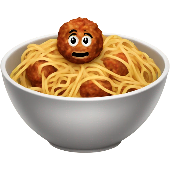 spaghetti with meatballs in a bowl emoji