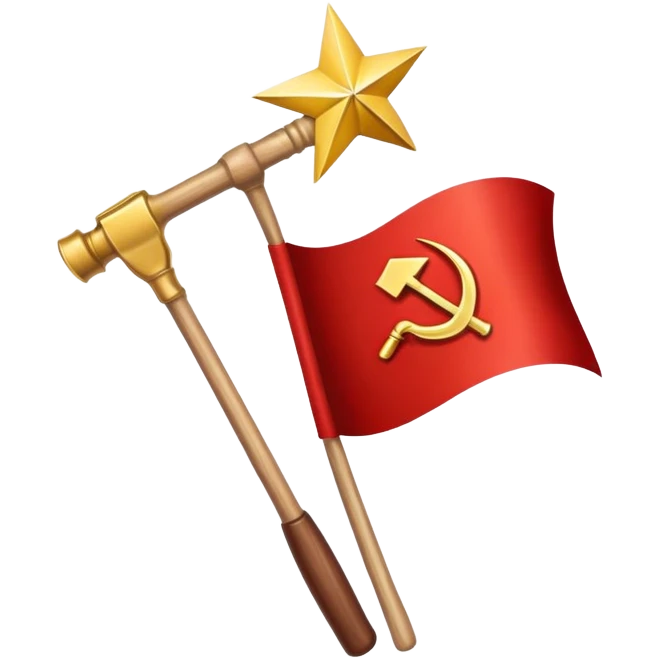 Create a flag for communist country inspired from Soviet Union and china and North Korean party flag with red colour and gold  emoji