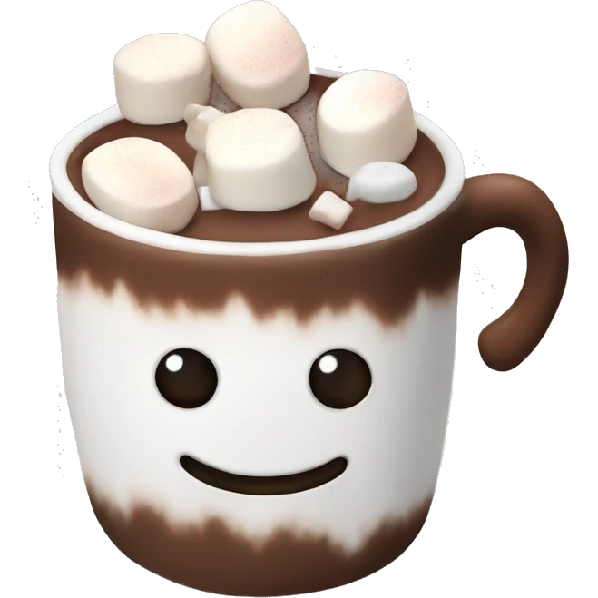 Hot chocolate with marshmallows Christmas  emoji