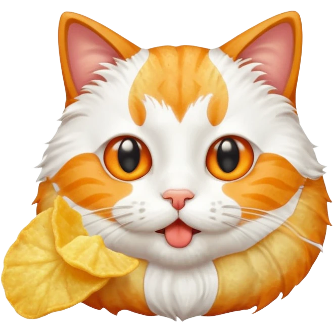 Chat qui mange du chips emoji