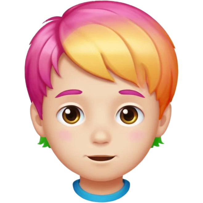 boy with hair looking like candy emoji