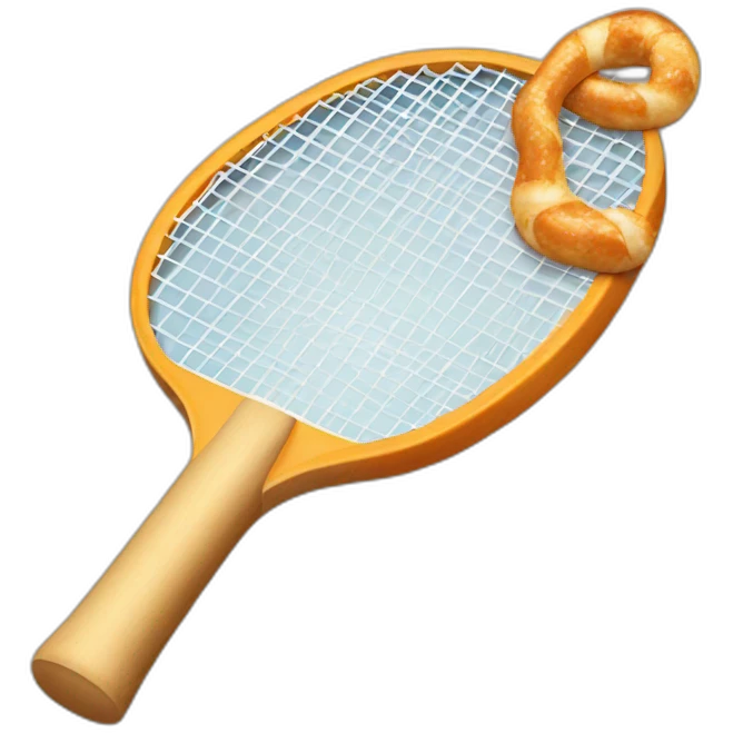 Ping pong paddle made with pretzel emoji