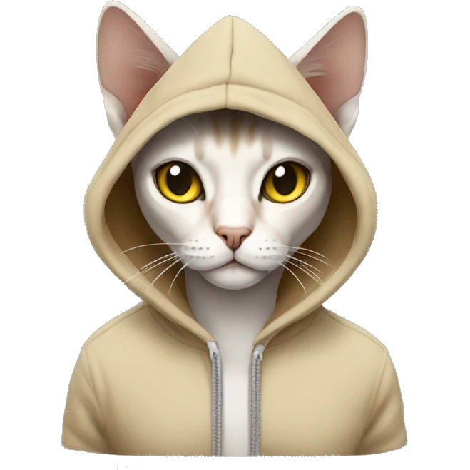 Cat sphinx wearing a hoodie emoji