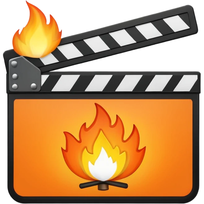 clapperboard with a flame inside emoji