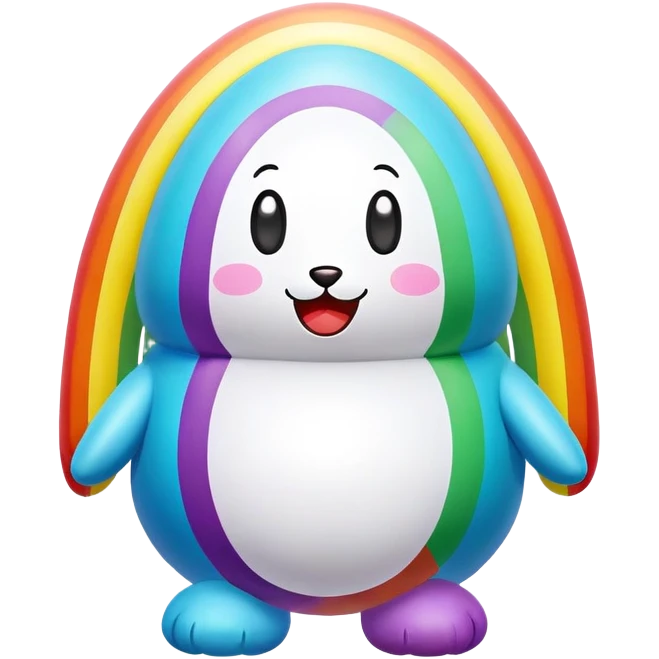 easter rainbow inflatable bouncy  poopmoji  emoji