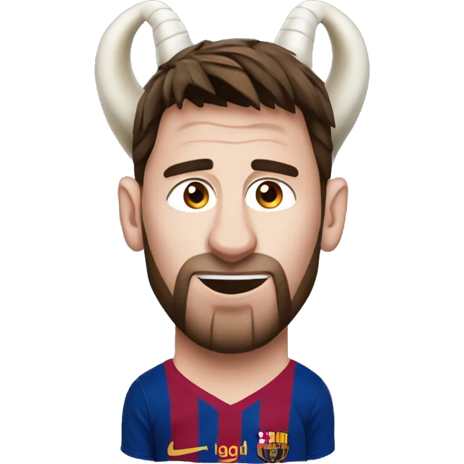 messi with goat horns emoji