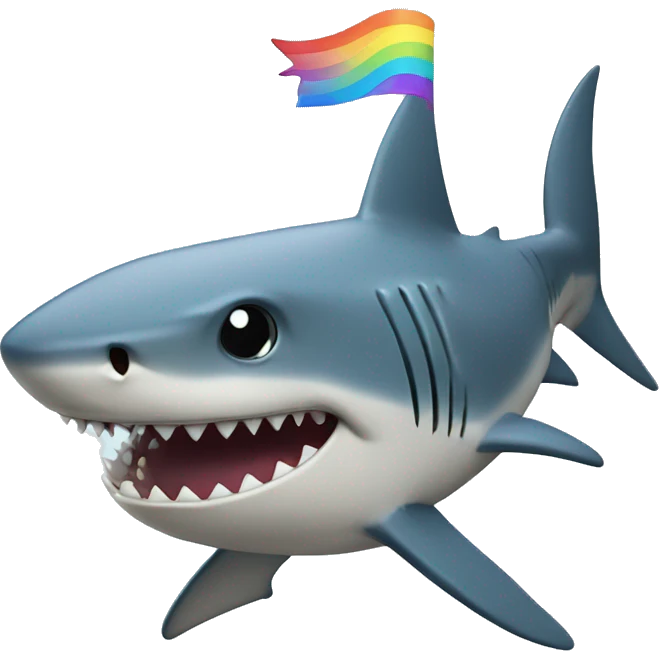 shark with a rainbow mohawk emoji