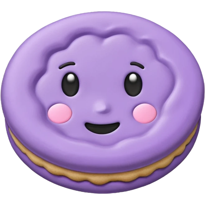realistic a pastel purple cookie with soft crumbly texture emoji