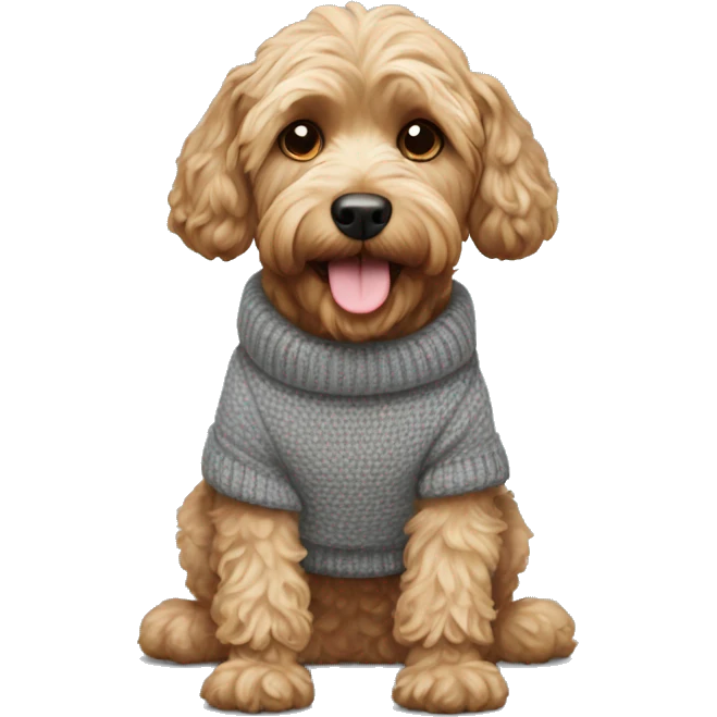 Cockapoo with pullover emoji