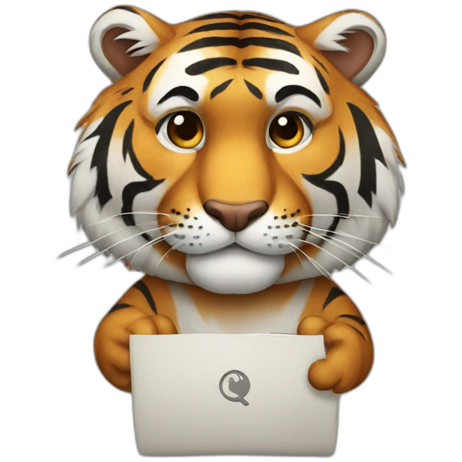 A tiger who study emoji