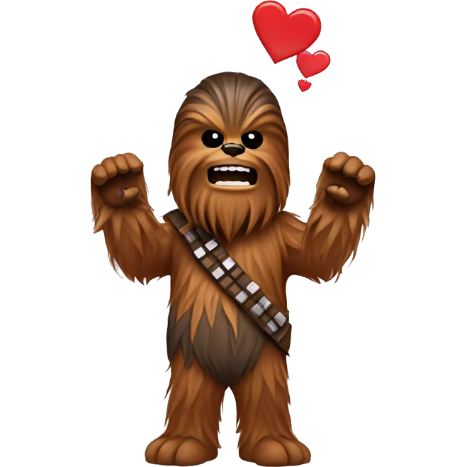 Chewbacca with heart hands emoji