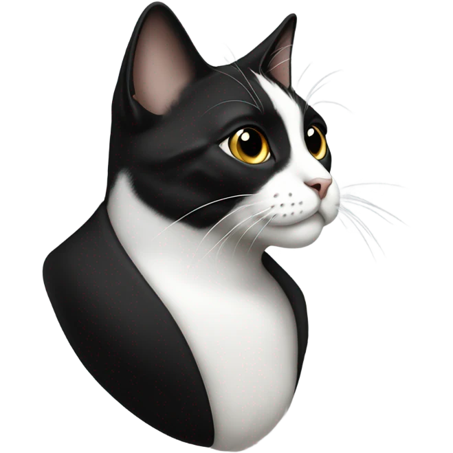 tuxedo cat side view emoji