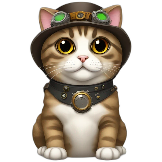 steampunk scottish fold cat emoji
