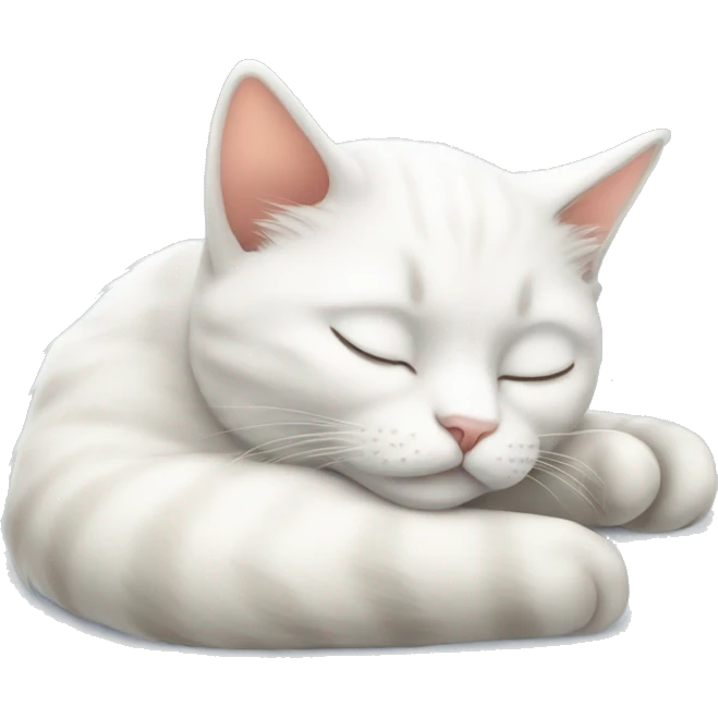 White cat sleeping peacefully  emoji