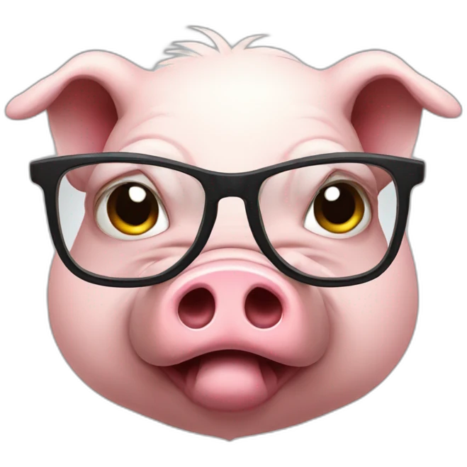 Angry pig with glasses emoji