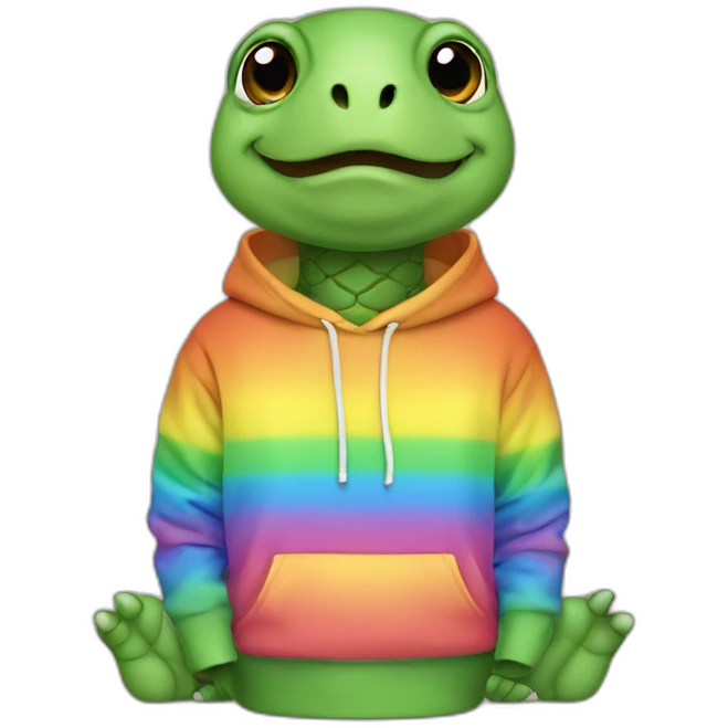 turtle in rainbow hoodie emoji