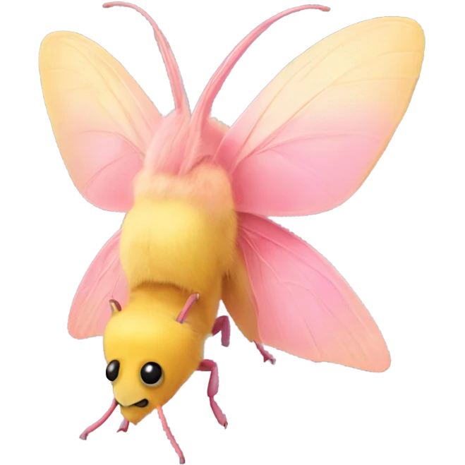 Rosy maple moth side profile emoji