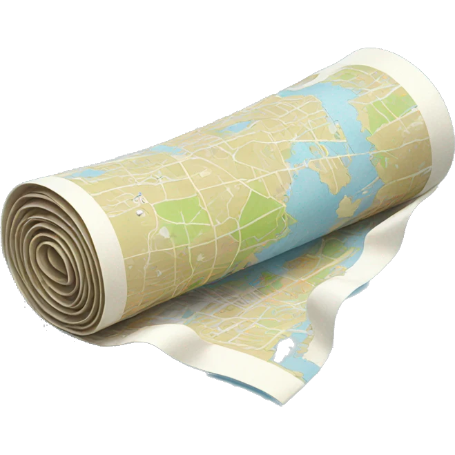 rolled map in the snow  emoji