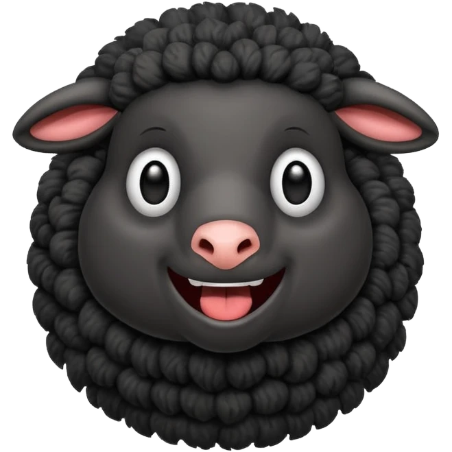 Animated black sheep laughing  emoji