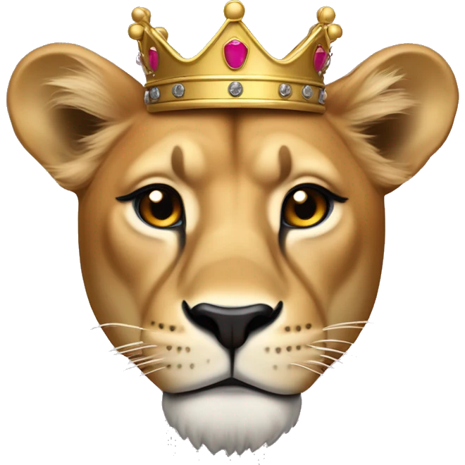 Lioness with crown and lip balm and sungla emoji