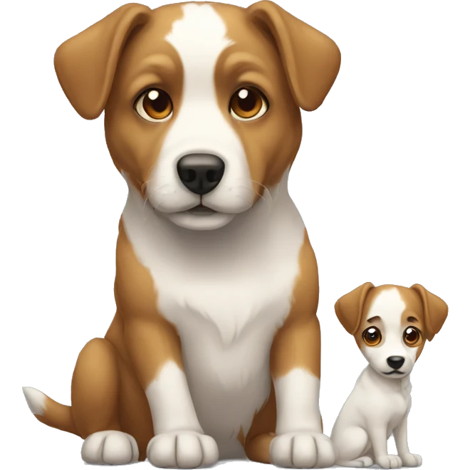 Chien avec un chien emoji
