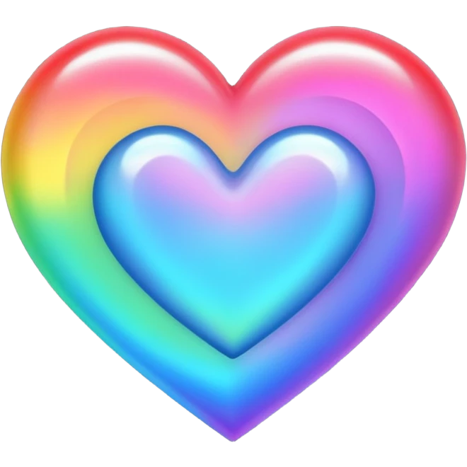 heart with a holographic rainbow effect emoji