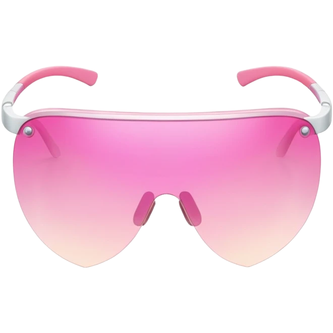 pink shield visor glasses with subtle gradient effect, frameless Y2K style emoji